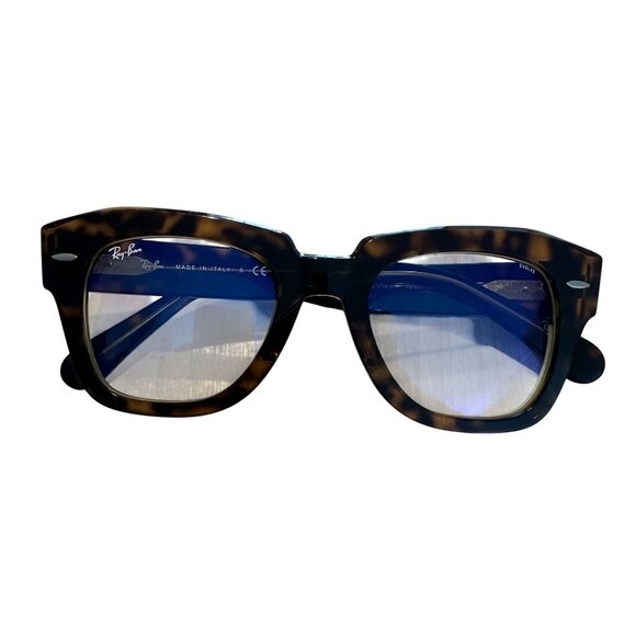 Ray Ban RB2126 State Street Glasses Transparent Yellow Blue Lenses Brown Tortois main image 6